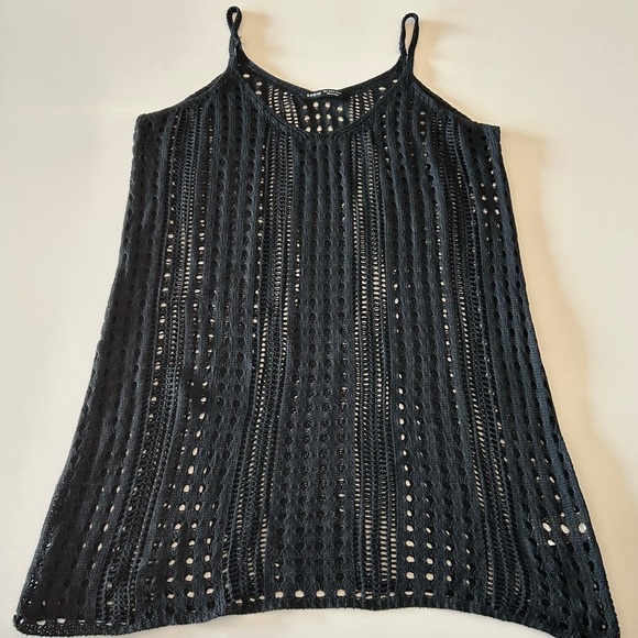 SHEIN Black Crocheted Swimsuit Coverup, size large NWOT - Picture 8 of 11